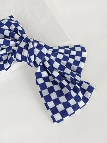 1pc Blue Plaid Hair Clip - Blue - View 4