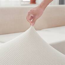 通用沙發套,四沙發墊套,彈性沙發保護裝置,強力遮瑕沙發套 - 白色 - 查看 3
