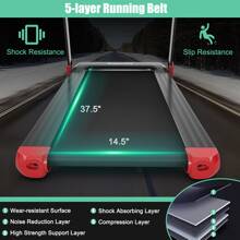 SuperFit  Folding Electric Treadmill Compact Walking Running Machine w/APP Control Speaker - Red - View 6