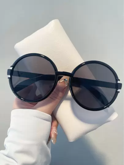 1 副女士亚克力圆形时尚眼镜万圣节基本款秋冬女士服装商务休闲礼物适合夏季海滩度假、户外、旅行