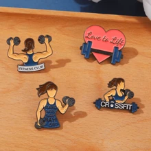 4pcs Alloy Material Sports Girl Brooches For Scarf, Hat, Clothes, Bag Decoration