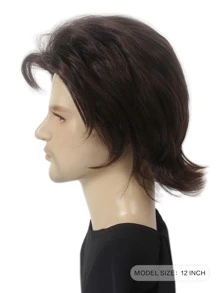 深棕色80年代男士假髮,短款70年代迪斯科男士假髮,適用於男子搖滾80年代主題派對cosplay服裝動漫搖滾假髮 - 棕色 - 查看 6