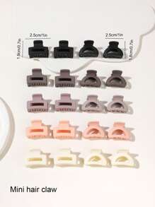 20 piezas pinza de pelo sólida, bonito Clip pequeño para uso diario informal - Multicolor - Ver 3