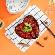 8Pcs 7''/19.4cm Heart Shaped Disposable Aluminum Cake Pans Foil Pans Heavy Duty Disposable Aluminum Foil Tins Portable Food Containers For Homemade Bread - Silver - View 2