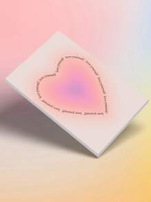 1 Pc, Gradient Love, Love Yourself, Psychological Suggestion Decorative Painting, Waterproof Oil Canvas, Used For Living Room, Dormitory, Bedroom Desk Ornament, Framed/Framed