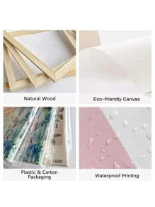 1 Pc, Gradient Love, Love Yourself, Psychological Suggestion Decorative Painting, Waterproof Oil Canvas, Used For Living Room, Dormitory, Bedroom Desk Ornament, Framed/Framed