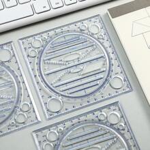 1入組多功能繪圖尺帶功能,幾何繪畫工具適用於中間和基本學校學生 - 彩色 - 查看 4