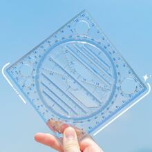 1入組多功能繪圖尺帶功能,幾何繪畫工具適用於中間和基本學校學生 - 彩色 - 查看 2