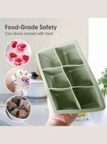 3入組大製冰格套裝帶矽膠模具,可拆卸蓋,可重複使用 - 藍色 - 查看 6