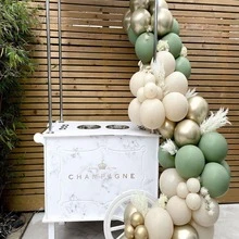 51 piezas verde , blanco & dorado Kit arco de globos para boda , fiesta de bienvenida al bebé o de fiesta de cumpleaños Fondo decoraciones - Multicolor - Ver 5