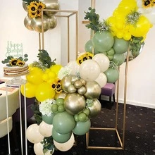 51 piezas verde , blanco & dorado Kit arco de globos para boda , fiesta de bienvenida al bebé o de fiesta de cumpleaños Fondo decoraciones - Multicolor - Ver 7