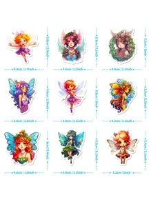 Finego Fairy Stickers 50 Pcs, Fairy Tale Butterfly Flower Fairies Vinyl Decal, Waterproof Sticker Pack Perfect For Laptop, Water Bottle, , Phone, Kids - Multicolor - View 5