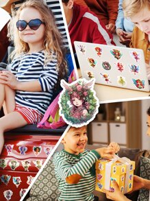 Finego Fairy Stickers 50 Pcs, Fairy Tale Butterfly Flower Fairies Vinyl Decal, Waterproof Sticker Pack Perfect For Laptop, Water Bottle, , Phone, Kids - Multicolor - View 8