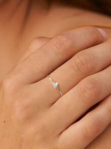 ESBERRY 1pc 925 Sterling Silver Eternal Ring, Luxurious & Exquisite Jewelry Gift For Women - Silver - View 4