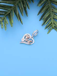 1入組925純銀愛心形狀Love烹飪,吊墜釘珠適用於DIY,兩者,派對慶典