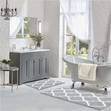 Pauwer Bath Rug Set 2 Piece Non Slip AbsorbENTt Bath Mats Runner Bathroom Runner - Grey - View 8