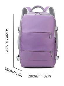 2024 Lớn Du lịch Ba lô , Mang Ba lô , Đi bộ du lịch Ba lô máy tính xách tay Không thấm nước Ngoài trời Thể thao Ba lô Giải trí Ba lô Cặp sách - Màu tím - Xem 9