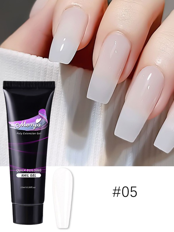 YADORNOS 15Ml Pure White Natural Nail Extension Gel For Diy Nail Art, Professional Hard Gel For French Extension Nails, #05 Diy Nail Art Design Beginner Gift