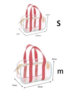 1pc Large Capacity Waterproof Swimming Bag, Summer PVC Transparent Beach Shoulder Hand-held Portable Storage Bag - Multicolor - View 5