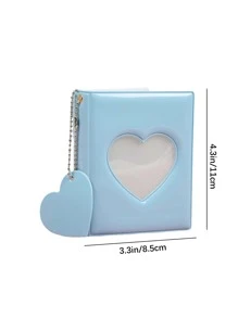Heart Hollow Mirror 3 Inch Single Frame Polaroid Photo Album - White - View 11