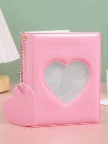 Heart Hollow Mirror 3 Inch Single Frame Polaroid Photo Album - White - View 4