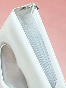 Heart Hollow Mirror 3 Inch Single Frame Polaroid Photo Album - White - View 2