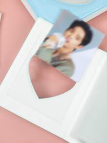 Heart Hollow Mirror 3 Inch Single Frame Polaroid Photo Album - White - View 3