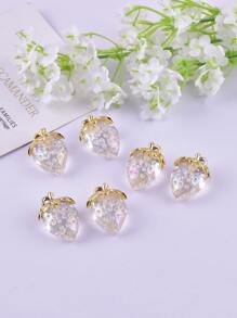 6入組/套塑膠草莓DIY首飾類吊墜