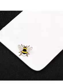 创意个性化蜜蜂造型锌合金徽章胸针，昆虫翻领别针服装配饰，1个 - 彩色 - 查看 1