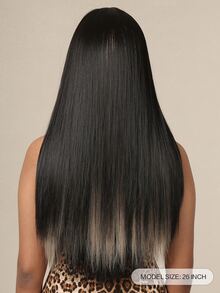 negro rubio pelo lacio con tupe para de mujeres cada día falso suave sintético pelo para fiesta de fiesta - Color Piano - Ver 2