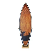 Wooden Surfboard Display Rack | Vertical Stand Design - Save Space, Protect Your Surfboard | Classic Surfboard Storage Solution for Home or Shop | Show Off Your Surfboard - Natural Wood Color - View 9