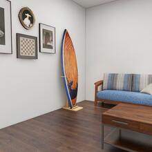 Wooden Surfboard Display Rack | Vertical Stand Design - Save Space, Protect Your Surfboard | Classic Surfboard Storage Solution for Home or Shop | Show Off Your Surfboard - Natural Wood Color - View 5