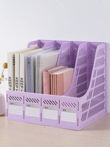 1入組素色裝飾書擋簡約多功能辦公室書擋書籍整理 - 紫色 - 查看 1