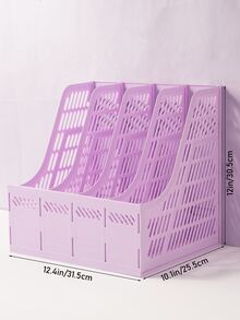 1入組素色裝飾書擋簡約多功能辦公室書擋書籍整理 - 紫色 - 查看 9