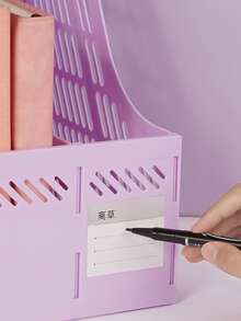 1入組素色裝飾書擋簡約多功能辦公室書擋書籍整理 - 紫色 - 查看 11