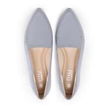 Women's Loafers - Pointed-Toe Elegant Soft Formal Shoes For Women, Valentine's Day, Carnival Gifts, Grey Shearling - Xám - Xem 5