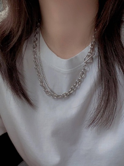 Minimalist OT Buckle Chain Necklace