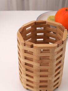 1pc Bamboo Cutlery Basket - Apricot - View 4