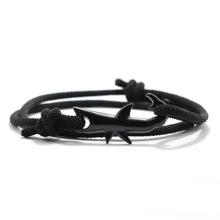 Maritimes Hai Armband Unisex Mehrlagiges Glücksbringer Schwarzer Roter Faden Armband Geschenk für Liebhaber Sommer Strand Schmuck Accessoires Surf Armband