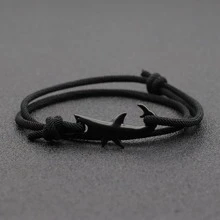 Maritimes Hai Armband Unisex Mehrlagiges Glücksbringer Schwarzer Roter Faden Armband Geschenk für Liebhaber Sommer Strand Schmuck Accessoires Surf Armband
