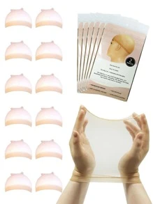 High-definition transparent hair net twelve pack - Apricot - View 2