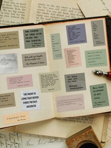 80PCS Vintage Sticker DIY Scrapbooking Phone Case Diary Gift Seal Decoration Inspirational Celebrity Quote Back To School - Army Green - View 6