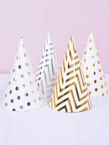 10入組波浪點鍍金派對帽,生日宴會裝飾,兒童成人生日裝飾紙帽,創意小禮物,假期配件,生日派對用品,生日禮物,派對裝飾用品