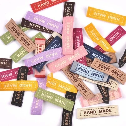 50pcs Multi-color Folded Edge Cloth Label With English Alphabet Marking For Clothing Accessories Diy Sewing Crafts