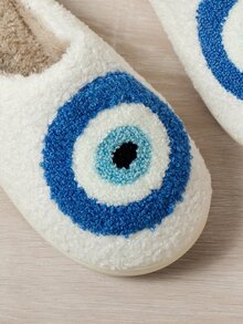 Giày đi trong nhà họa tiết mắt quỷ mùa thu đông nữ, dép đi trong phòng ngủ trong nhà gót phẳng mềm mại và thoải mái dành cho nữ - Nhiều màu - Xem 6