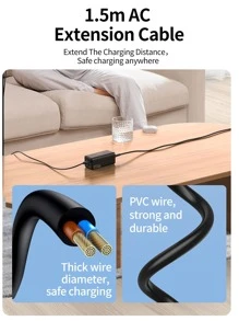 Rocoren Desktop Charger 100w Pd3.0(2c+2a) British Standard Black - Black - View 5