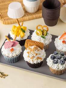 50 件装松饼纸杯蛋糕内衬铝箔烘焙杯，非常适合与朋友和同事一起举办万圣节派对 - 咖啡色 - 查看 2