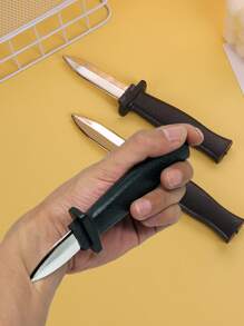 2 件可伸缩刀恶作剧玩具，可伸缩假刀魔术道具 - 黑色 - 查看 2