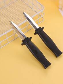 2 件可伸缩刀恶作剧玩具，可伸缩假刀魔术道具 - 黑色 - 查看 6