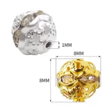 50pcs/lot Big Hole Rhinestone Ball Gold Color Crystal Beads for Jewelry Making Fashionable Beads for Bracelets Necklace DIY Women Accessories